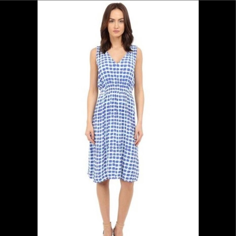 Kate Spade Dress Island Stamp Sleeveless Blue Med
